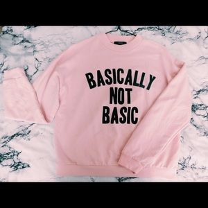 A basically not basic pink sweater from Forever21.